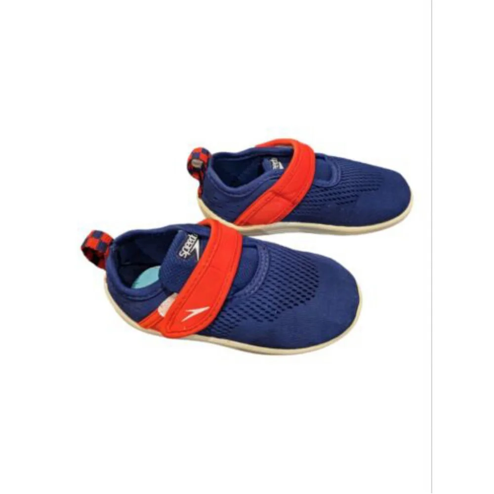Speedo Water Shoes Unisex Med 7/8 Shore Explore Swim Shoes Blue/Red Kids
